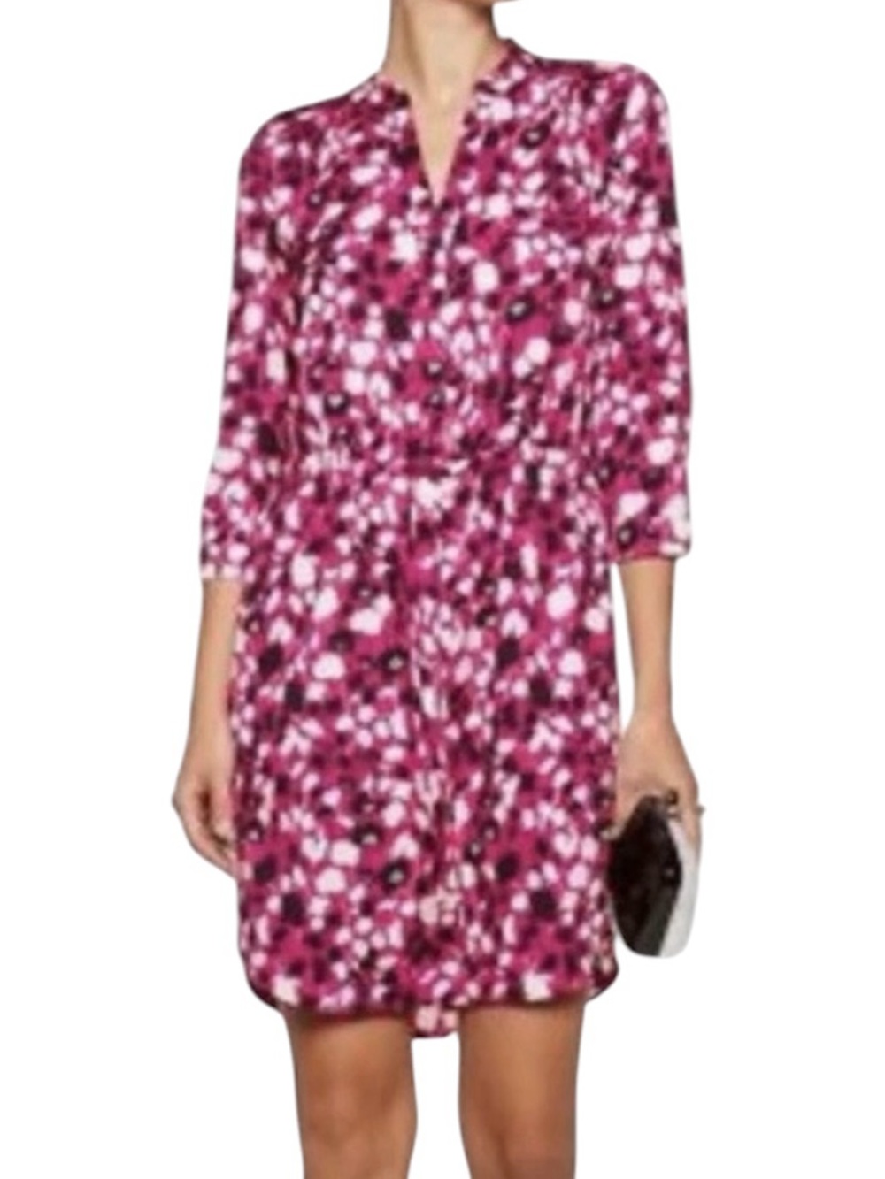 Diane Von Furstenberg DVF Freya Silk Dress Drawstring Pockets Floral Poppy Pink